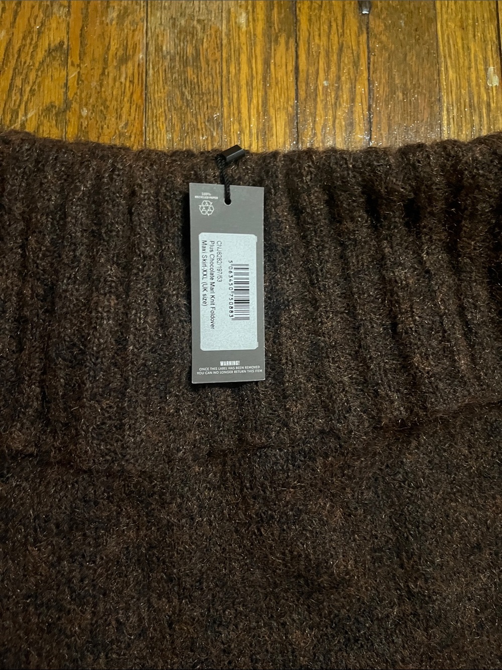 PrettyLittleThing Brown Rib Knit Midi Skirt - Picture 2 of 4
